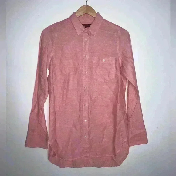 J. Crew Linen Blend Long Sleeves Shirt Dress Size Small - Picture 2 of 9